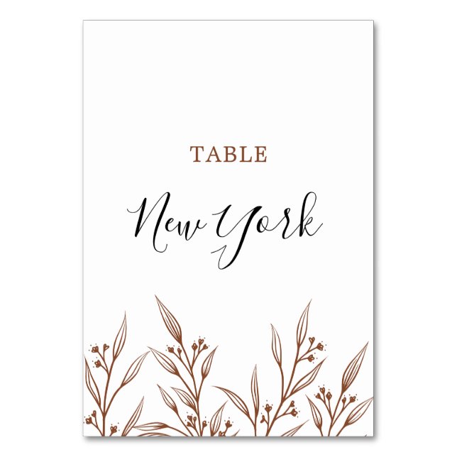 Boho Earthy Botanical Elegant Ivory Tischnummer (Vorderseite)