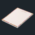 Boho Earthy Burnt Orange Floral Personalisiert Nam Notizblock<br><div class="desc">Boho Earthy Burnt Orange Personalisiert Name Stationery Notepad</div>