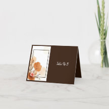Boho Earthy Floral Accents Tischnummer Card