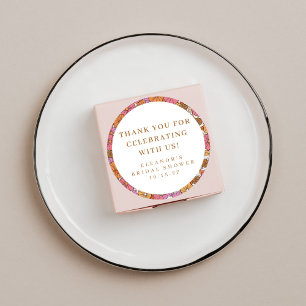 Boho Earthy Floral Brautparty Custom Vielen Dank Runder Aufkleber