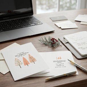 Boho Earthy Modern Minimalistisch Line Nordic Art Feiertagskarte