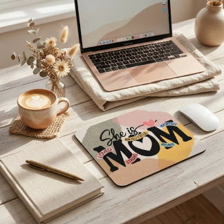 Boho Earthy Playful Abstract Mom Quotes  Mousepad