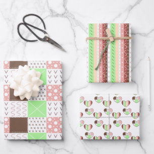 Boho Earthy Warm Colors Birthday Geschenkpapier Set