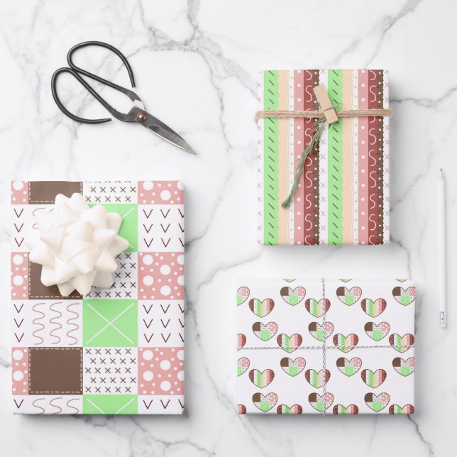 Boho Earthy Warm Colors Birthday Geschenkpapier Set (Vorderseite)