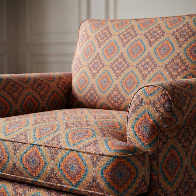 Boho Eclectic Kaleidoscopic Mosaik Angesagt Aquama Stoff (Von Creator hochgeladen)