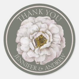 Boho Ecru Gastgeschenk Hochzeit Runder Aufkleber