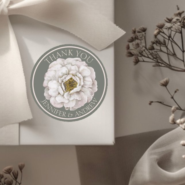 Boho Ecru Gastgeschenk Hochzeit Runder Aufkleber (Von Creator hochgeladen)