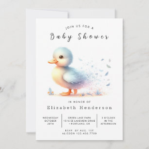 Boho Editable Duck Baby Duck Einladung