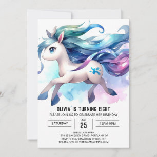 Boho Editable Horse Birthday Einladung