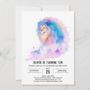 Boho Editable Lion Birthday Einladung