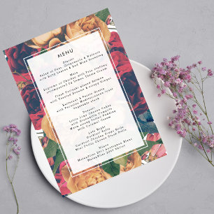Boho Editable Rose Moderne Hochzeit Menükarte