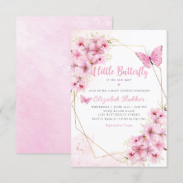 Boho Ein kleiner Butterfly ist auf dem Weg Baby Du Einladung