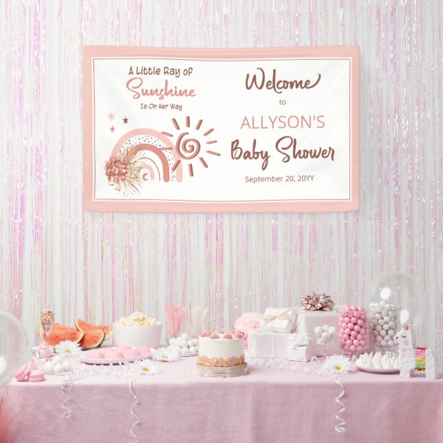 Boho ein wenig Ray Sunshine Girl Shower Ban Banner (Party)
