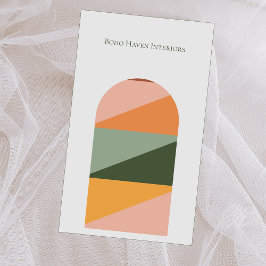 Boho Einfache Minimalistische Abstrakte Logo QR Co Visitenkarte