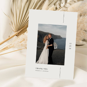 Boho Einfache Moderne Foto-Hochzeit Dankeskarte