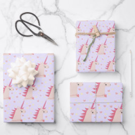 Boho-Einhorn-Pastellfarben Geschenkpapier Set