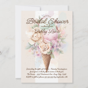 Boho-Eiscreme-Waffel Blumen-Eis-Waffel Einladung