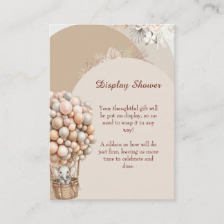 Boho-Elefantenluftballon neutrale Display-Dusche Begleitkarte