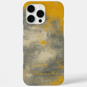 Boho Elegance Abstrakt Mustard & Grau Art iPhone 16 Pro Max Hülle