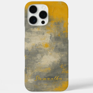 Boho Elegance Abstrakt Mustard & Grau Art iPhone 16 Pro Max Hülle