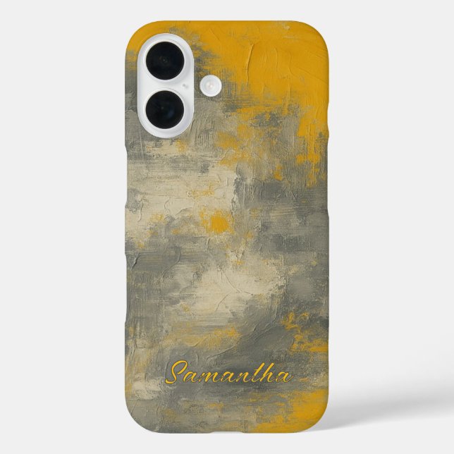 Boho Elegance Abstrakt Mustard & Grau Art Case-Mate iPhone Hülle (Rückseite)