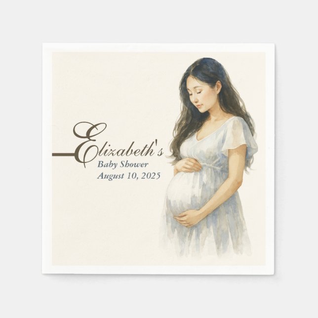 Boho Elegant  baby shower Asian mom-to-be Serviette (Vorderseite)