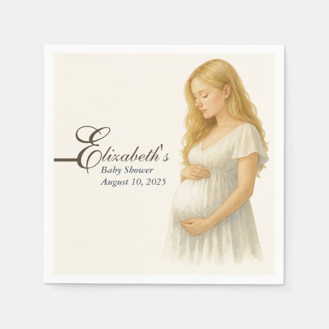 Boho Elegant  baby shower blonde mom-to-be Serviette (Vorderseite)