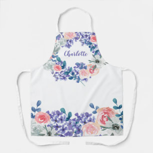 Boho Elegant Floral Wasserfarbe Personalisiert Schürze