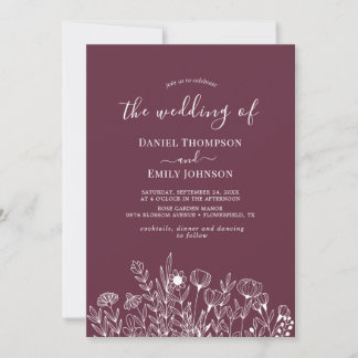 Boho Elegant Floral Wedding Einladung
