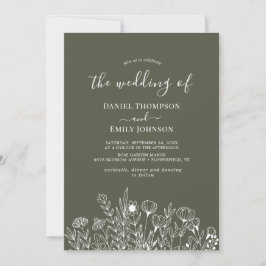 Boho Elegant Floral Wedding Einladung