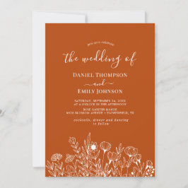 Boho Elegant Floral Wedding Einladung