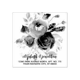 Boho Elegant Floral Wedding Rücksendeadresse Gummistempel