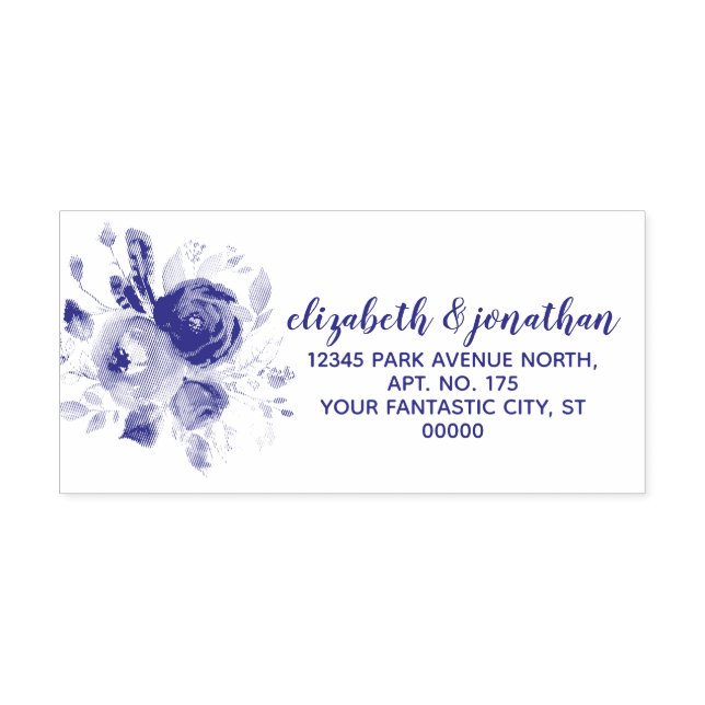 Boho Elegant Floral Wedding Rücksendeadresse Permastempel (Design)