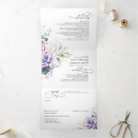 Boho Elegant Lila Succulents Grüne Hochzeit