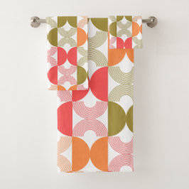 Boho Elegant Line Art Mitte Jahrhundert modern far Badhandtuch Set