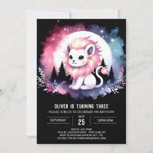 Boho Elegant Lion Birthday Einladung