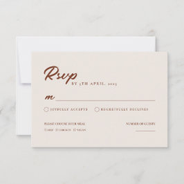 Boho Elegant Moderne Minimalistische HochzeitsrSVP RSVP Karte