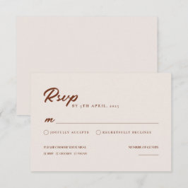 Boho Elegant Moderne Minimalistische HochzeitsrSVP RSVP Karte