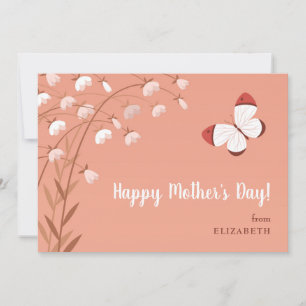 Boho Elegant Mother's Day Butterfly Wildblumen Feiertagskarte