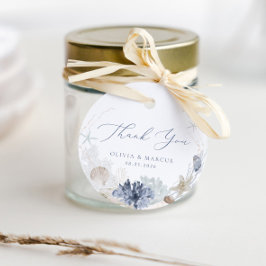 Boho Elegant Ocean Beach Blue Wedding Vielen Dank Geschenkanhänger