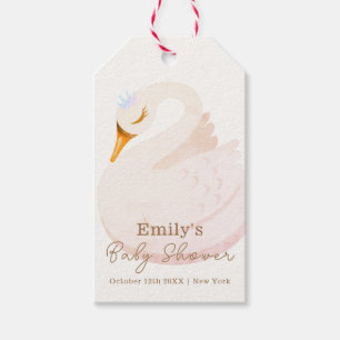 Boho Elegant Princess Swan Girl Baby Shower Geschenkanhänger