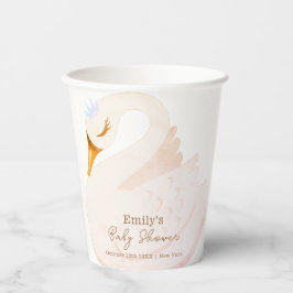 Boho Elegant Princess Swan Girl Baby Shower Pappbecher