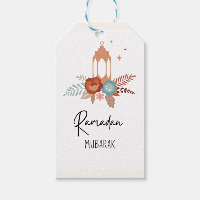 Boho Elegant Ramadan Mubarak Geschenktag Geschenkanhänger (Vorderseite)