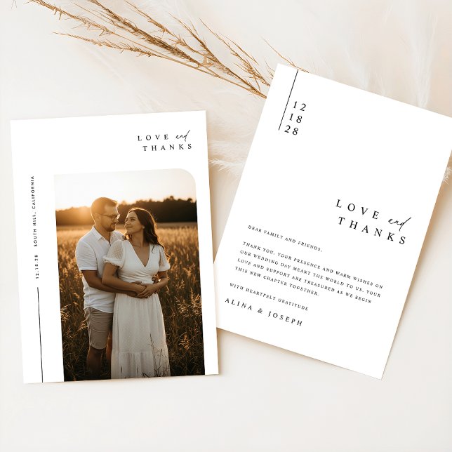 Boho Elegant Rustic Foto Wedding Dankeskarte (Von Creator hochgeladen)