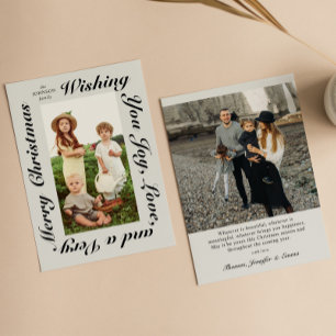 Boho Elegant Script Typografy Foto Feiertagskarte