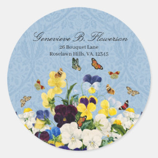 Boho Elegant Spring Stiefmütterchens Daffodils But Runder Aufkleber