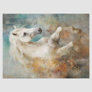 Boho Elegant White Horse Dekoupage Tissue Paper Seidenpapier
