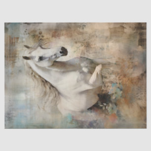 Boho Elegant White Horse Seidenpapier