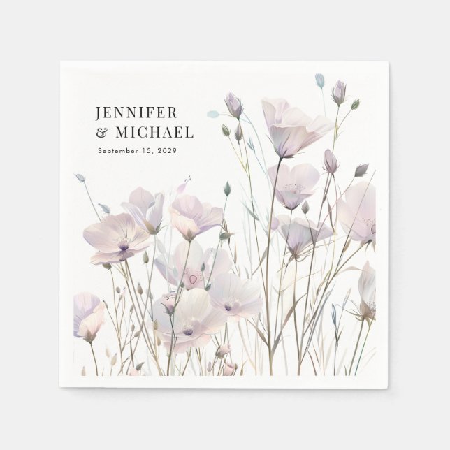 Boho Elegant Wildblume Wedding Serviette (Vorderseite)