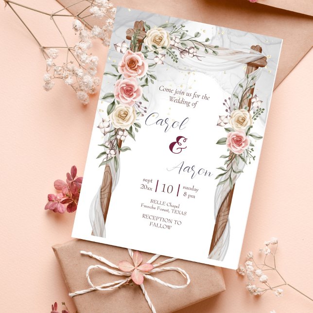Boho elegante botanische Hochzeit Flyer (Von Creator hochgeladen)